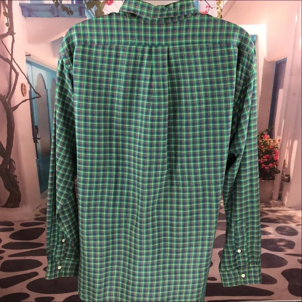 Polo Ralph Lauren Green Plaid Striped Button Down